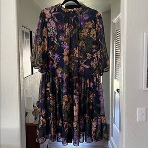 Maison Tara Floral-Printed Chiffon Dress